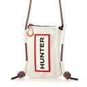 ハンター HUNTER トラベル リップストップ リサイクル ナイロン フォンポーチ (ホワイト/レッド ボックス ロゴ)