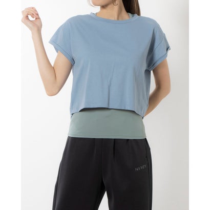 ナージージャパン NERGY JAPAN レディース フィットネス 半袖Tシャツ レイヤードTシャツ_ NJQ34000 （サックス）