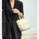 トミエコ Tomieco LEATHER トート/2wayショルダー 編み込みバッグ (OFF WHITE)