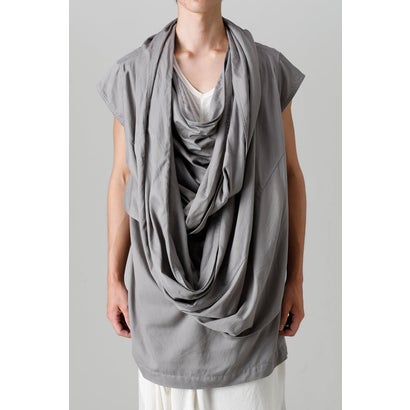 ꥦ JULIUS Rayon/Cotton Cloth Drape Neck Pullover GRAY