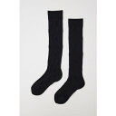 ロゴポイント刺繍シアーソックス BLK
