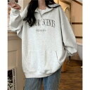 ミニミニストア miniministore ロゴスウェットシャツ ポロカラー春秋薄手 (ライトグレー)