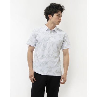 イグニオ IGNIO メンズ ゴルフ 半袖シャツ アイクールハイビスカス核柄シャツ IG-1H1044P-C （ホワイト）