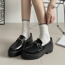 シューズインクローゼット Shoes in Closet -シュークロ- 軽量厚底 プラットフォーム マニッシュ ビットローファー 1999 (ブラック/エナメ...