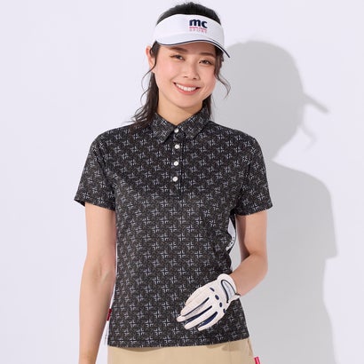 マリ クレール marie claire ハンソデ シャツ ガラ (BK)