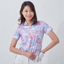マリクレール marie claire レディース ジップハイネック半袖シャツ|吸水速乾 / UV遮蔽率90%以上 / ストレッチ