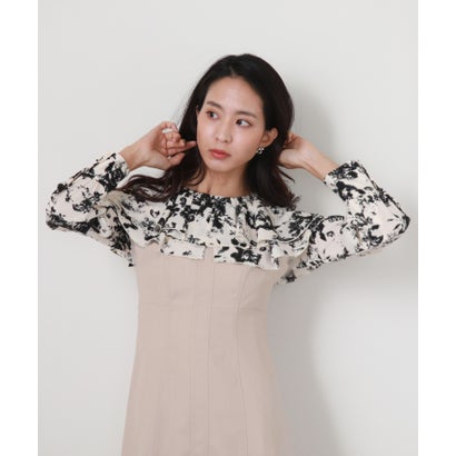 チーク Cheek 花柄フリルコンビワンピース （PNK）