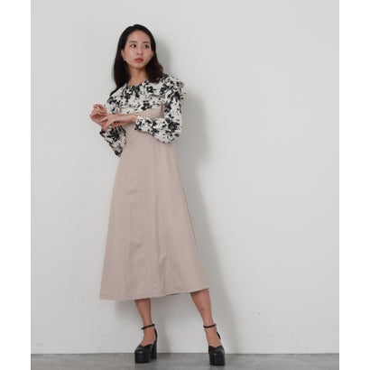 チーク Cheek 花柄フリルコンビワンピース （PNK）