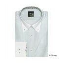 トーキョーシャツ TOKYO SHIRTS 【ディズニー・大きいサイズ】 形態安定 ボタンダウンカラー 長袖 ワイシャツ (グリーン)