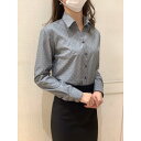 トーキョーシャツ TOKYO SHIRTS 【超形態安定】 スキッパー衿 綿100 長袖レディースシャツ （ブラック）