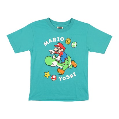 ファインプラス FINE PLUS ジュニア 半袖Tシャツ マリオ KIDS キノコワッペン Tシャツ 22863190 （TURQUOISE）