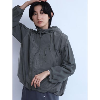 ラシュッド LASUD チュールドッキングパーカー （チャコールグレー）