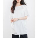 セゾンドパピヨン SAISON DE PAPILLON ボートネックカットソーTシャツ (ホワイト)