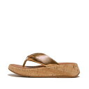 フィットフロップ fitflop F-MODE LEATHER-TWIST FLATFORM TOE-THONGS (CORK) (Bronze)