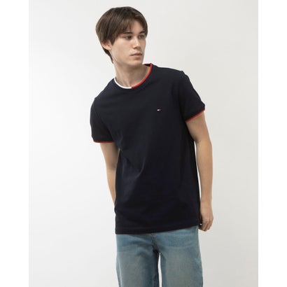 トミー ヒルフィガー TOMMY HILFIGER ティッピングピケTシャツ （ネイビー）