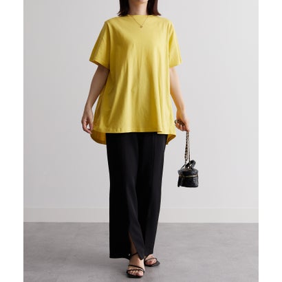 ラナン RANAN 【NOT汗染み！】綿100バックギャザーTシャツ （イエロー）のサムネイル