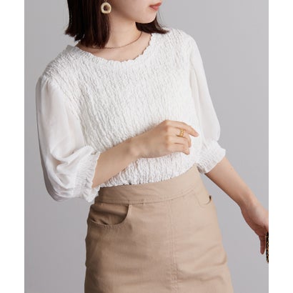 ラナン RANAN ボリューム袖ぽこぽこTシャツ （ホワイト）