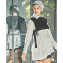 チーク Cheek ベストセットティアードチュニック (BLK)