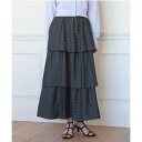 アルシーヴ archives シアーチェックフリルティアードスカート (BLK)