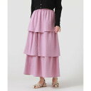 アルシーヴ archives シアーチェックフリルティアードスカート (PPL)