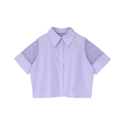 ミエット miette メッシュ切替半袖ショートシャツ （パープル）