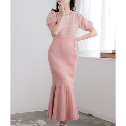 ジュリアブティック JULIA BOUTIQUE ツイードマーメイドニットワンピース24026 (Pink) ジュリアブティック JULIA BOUTIQUE ツイードマーメイドニットワンピース24026 (Pink)