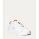 | t [ POLO RALPH LAUREN HRT CT II-SNEAKERS-HIGH TOP LACE LEATHER iWHITE/TANj