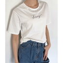 ジュエローブ Jewelobe ネックパールニュアンスロゴTシャツ (ホワイト)