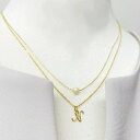 アクアガレージ aquagarage ★イニシャル&一粒パール 2連ネックレス (N)