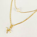 アクアガレージ aquagarage ★イニシャル&一粒パール 2連ネックレス (H)