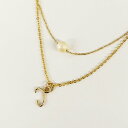 アクアガレージ aquagarage ★イニシャル&一粒パール 2連ネックレス (T)