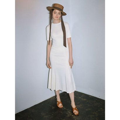 エイミーイストワール EIMY ISTOIRE カットジャガードマーメイドワンピース （WHITE）