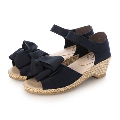 アンリーフ unReef リボンモチーフアンクルストラップサンダル （ネイビー）