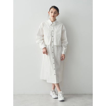 イェッカ ヴェッカ YECCA VECCA レースドッキングシャツワンピース (ホワイト) イェッカ ヴェッカ YECCA VECCA レースドッキングシャツワンピース (ホワイト)