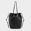 Siana シアナ ルーシュドドロウストリングトートバッグ (Black)