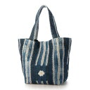 カンカン KANKAN デジタルPt手提バッグ 絞染柄 (ブルー)