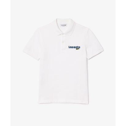 ラコステ LACOSTE ネームプリントウォッシュドポロシャツ (ホワイト)