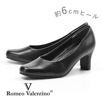 ロメオ バレンティノ Romeo Valentino パンプス ローヒール 痛くない 柔らか ぺたんこ リクルート 冠婚葬祭 ビジネス 就活 3E 幅広 フォーマル （プレーン×6cm【3300】）