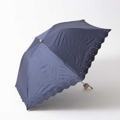 カシュネ cache nez UV カット率99％以上 PUフラワーポーラー刺繍ミニ折りたたみ傘 （NV）