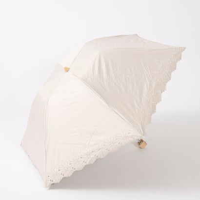 カシュネ cache nez UV カット率99％以上 PUフラワーポーラー刺繍ミニ折りたたみ傘 （BE）