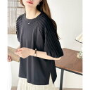 クラシカルエルフ Classical Elf カジュアルな中にも上品さを。綿100% 袖山タックラグラン半袖Tシャツ (ブラック)