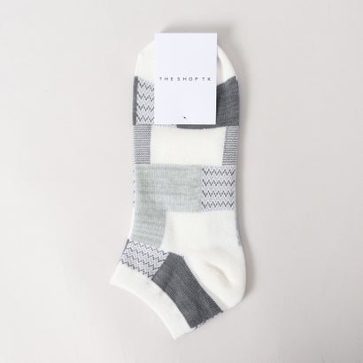 ザ ショップ ティーケー(メンズ) THE SHOP TK(Men) パッチワーク柄ショートSOX （オフホワイト(003)）