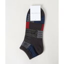 ザ ショップ ティーケー(メンズ) THE SHOP TK(Men) パッチワーク柄ショートSOX （ブラック(519)）