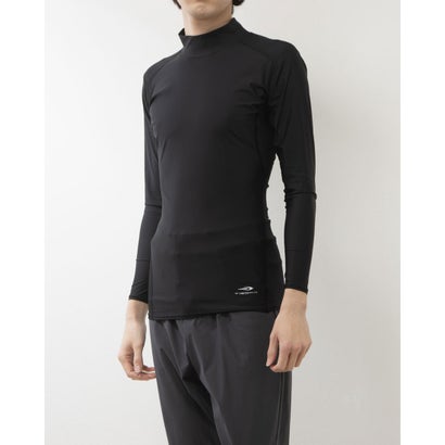 ティゴラ TIGORA メンズ フィットネス 長袖コンプレッションインナー 長袖モックネックコンプレッション_iCOOL TR-3A1294UT (ブラック)