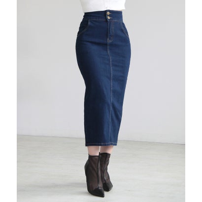 ジュリアブティック JULIA BOUTIQUE 2連ボタンデニムタイトスカート24021 （Navy）