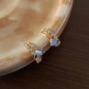 ノエルマーケット Noelmarket ピアス 金属アレルギー対応 ダイヤ フープピアス つけっぱなし 18k 仕事 人気 上品 ゴールド 誕生日 プレゼント (ゴールド)
