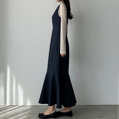 ルエレ Louere Louere 深Vネックツイードマーメイドジャンパースカート （ネイビー）