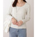 レースレディース Lace Ladies Uネック ベーシック カラー 長袖 プルオーバー (グレー)(4)