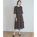 自由区 【カタログ掲載・洗える】フルールコードレース ワンピース (スレート)