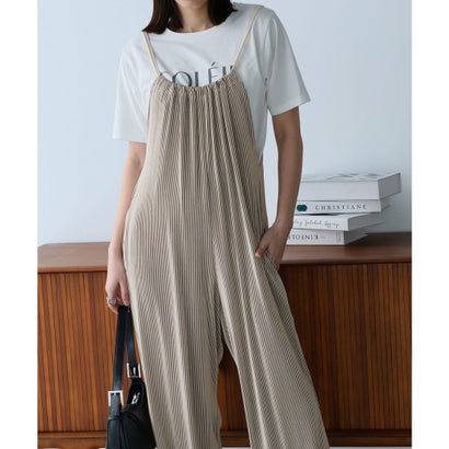 ガーリードール Girly Doll ワイドサロペットパンツ (グレージュ)